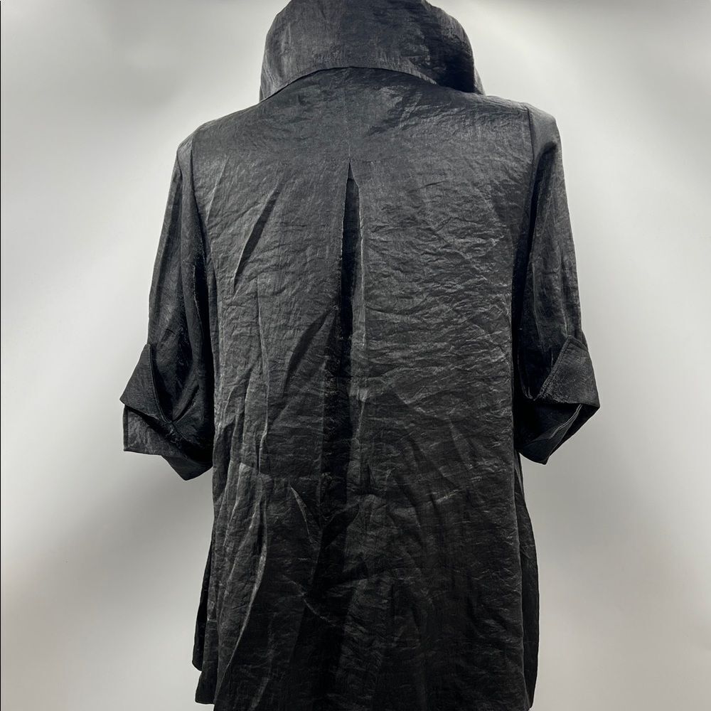 Damee Chic Dark Gray Women's Short A-Line Jacket - Picture 7 of 7